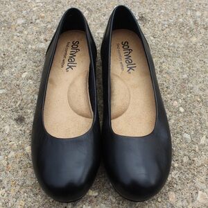 Women's Softwalk Sonoma Black Leather Ballet Flats Sz 8.5